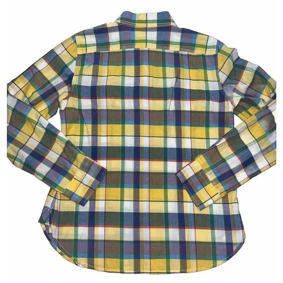Lauren Ralph Lauren Shirt Women's Size PS Small Petites Yellow Plaid Roll Tab LS - Picture 11 of 15